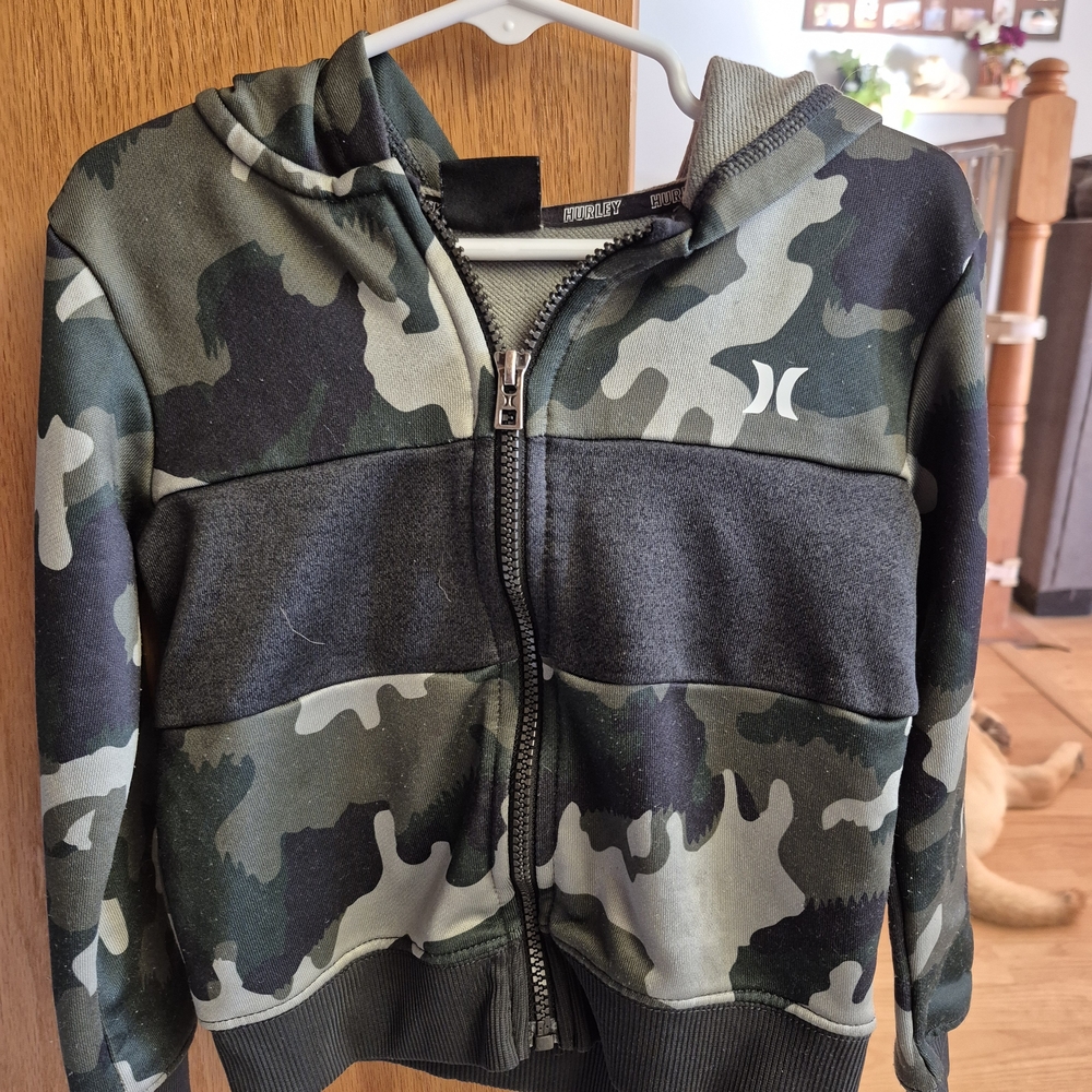 Hurley Green and Black Camouflage Hoodie